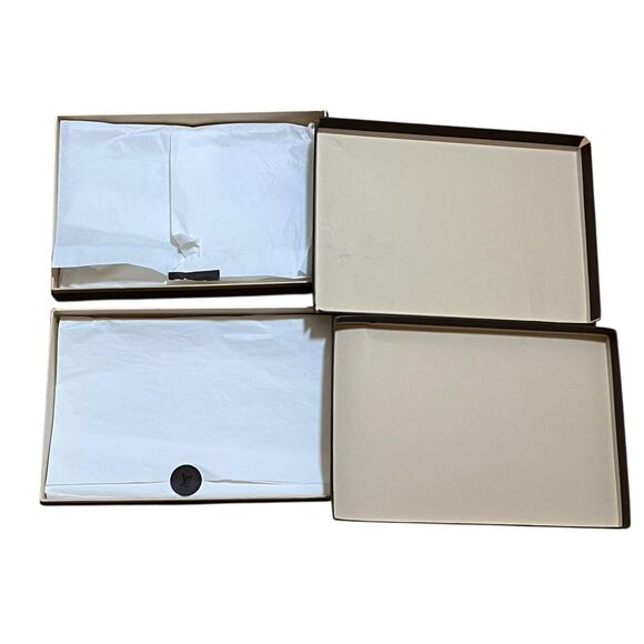 Louis Vuitton Gift Boxes Set Of 2 Brown Logo Rigid Tray Box Packaging Storage - Picture 7 of 9